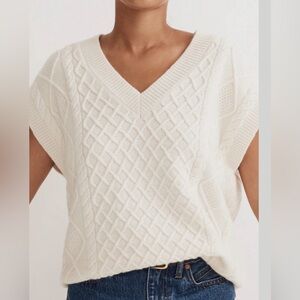 Madewell Cable Knit V-neck Sweater Vest | Size XS | 2 colors available